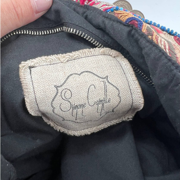 Simone Camille Embroidered Beaded Boho Bag Vintage Antique Textiles EUC - Picture 4 of 16